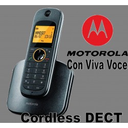 Telefono Motorola Cordless DECT GAP con Vivavoce Nero