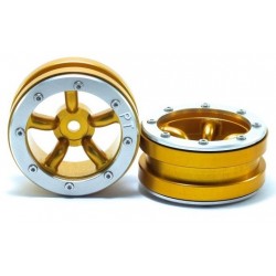 Cerchi Beadlock PT-Safari Gold / Silver 1.9 (2 pezzi)