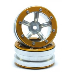 Cerchi Beadlock PT-Safari Argento / Oro 1.9 (2 pezzi)
