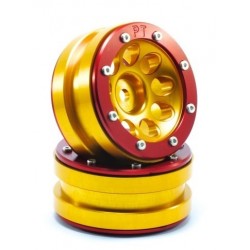 Cerchi Beadlock Wheels PT- Ecohole Gold / Red 1.9 (2 pezzi)