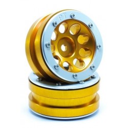 Cerchi Beadlock Wheels PT- Ecohole Gold / Silver 1.9 (2 pezzi)