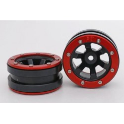 Cerchi Beadlock Wheels PT- Claw Black / Red 1.9 (2 pezzi)