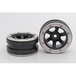 Cerchi Beadlock Wheels PT- Claw Black / Silver 1.9 (2 pezzi)