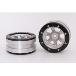 Cerchi Beadlock Wheels PT- Claw Silver / Black 1.9 (2 pezzi)