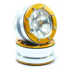 Cerchi Beadlock Wheels PT- Claw Silver / Gold 1.9 (2 pezzi)