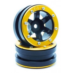Cerchi Beadlock Wheels PT- Wave Black / Gold 1.9 (2 pezzi)