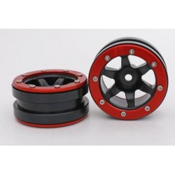 Cerchi Beadlock Wheels PT- Wave Black / Red 1.9 (2 pezzi)