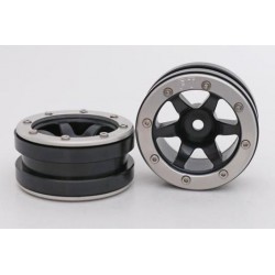 Cerchi Beadlock Wheels PT- Wave Black / Silver 1.9 (2 pezzi)