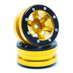 Cerchi Beadlock Wheels PT- Wave Gold / Black 1.9 (2 pezzi)