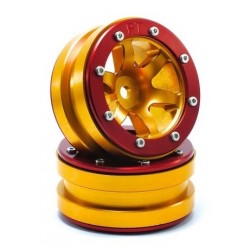Cerchi Beadlock PT- Wave Gold / Red 1.9 (2 pezzi)