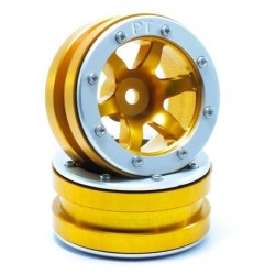 Cerchi Beadlock Wheels PT- Wave Gold / Silver 1.9 (2 pezzi)