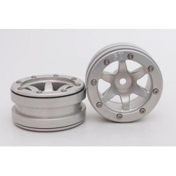 Cerchi Beadlock Wheels PT- Wave Silver / Silver 1.9 (2 pezzi)