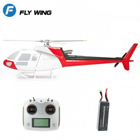 FlyWing Small Squirrel AS350 Helicopter - ARTF con Radio e Batteria (colore bianco/grigio/rosso)