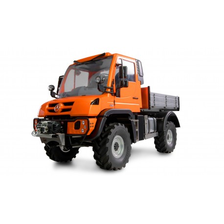 Mercedes-Benz Unimog porta-attrezzi 4WD 1:10 ARTR arancione