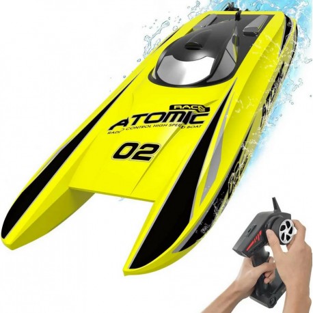 Volantex RC ATOMIC ad alta velocità 50 km / h forte scafo unibody ABS da corsa rc barca elettrica 792-4RY RTR - giallo