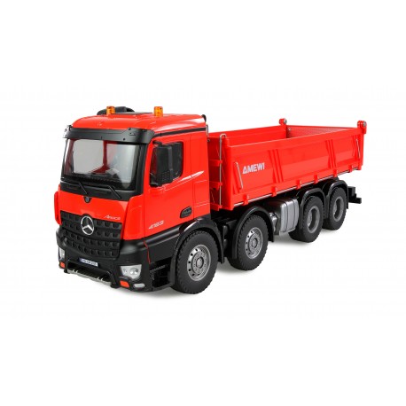 MERCEDES-BENZ AROCS AUTOCARRO CON CASSONE RIBALTABILE 8X4/4 4WD 1:18 RTR ROSSO