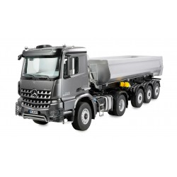 SEMIRIMORCHIO MERCEDES-BENZ AROCS CON SEMIRIMORCHIO RIBALTABILE 4X4 1:14 RTR GRIGIO