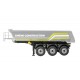 Semirimorchio a tre assi con cassone ribaltabile in metallo 1:14 argento