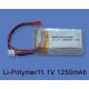 hm-036-z-50 BATTERY LIPO 11,1 VOLT 1250 Mha